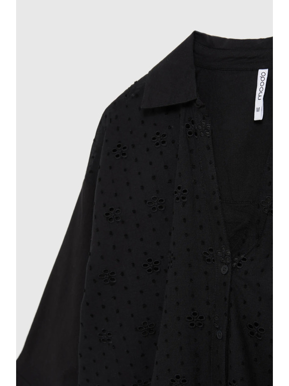 Moodo Čierna oversize košeľa na gombíky Moodo