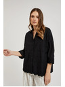 Moodo Čierna oversize košeľa na gombíky Moodo