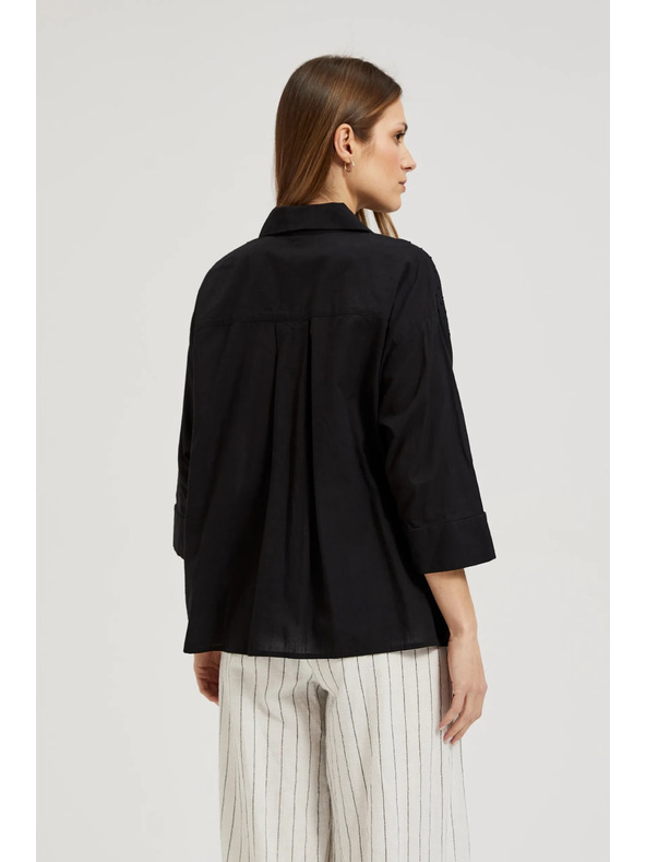 Moodo Čierna oversize košeľa na gombíky Moodo