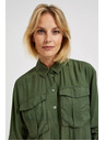 Moodo Khaki košeľa s vreckami a vyhrnutými rukávmi Moodo