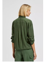 Moodo Khaki košeľa s vreckami a vyhrnutými rukávmi Moodo