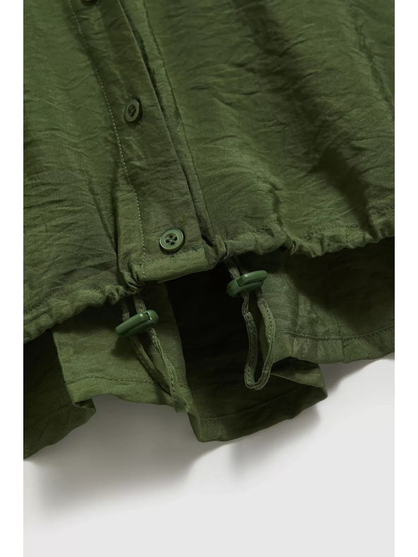 Moodo Khaki košeľa s vreckami a vyhrnutými rukávmi Moodo