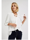Moodo Biela košeľa Moodo zapínaná na gombíky so viazaným výstrihom