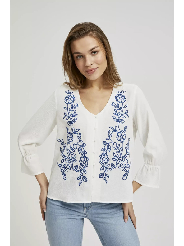 Moodo Biela košeľa Moodo zapínaná na gombíky