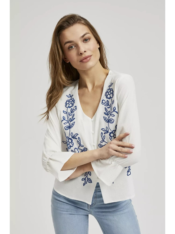 Moodo Biela košeľa Moodo zapínaná na gombíky