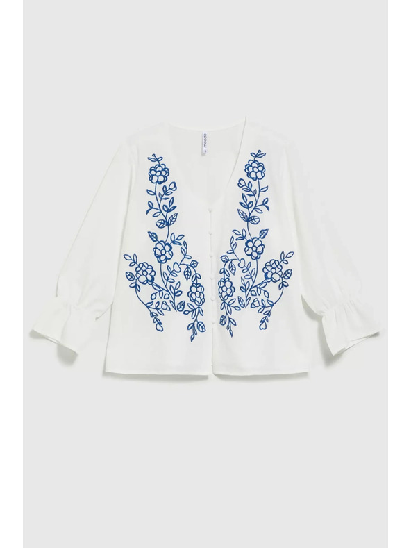 Moodo Biela košeľa Moodo zapínaná na gombíky