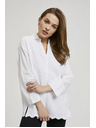 Moodo Biela oversize košeľa so V-výstrihom Moodo