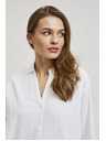 Moodo Biela oversize košeľa so V-výstrihom Moodo