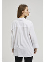 Moodo Biela oversize košeľa so V-výstrihom Moodo