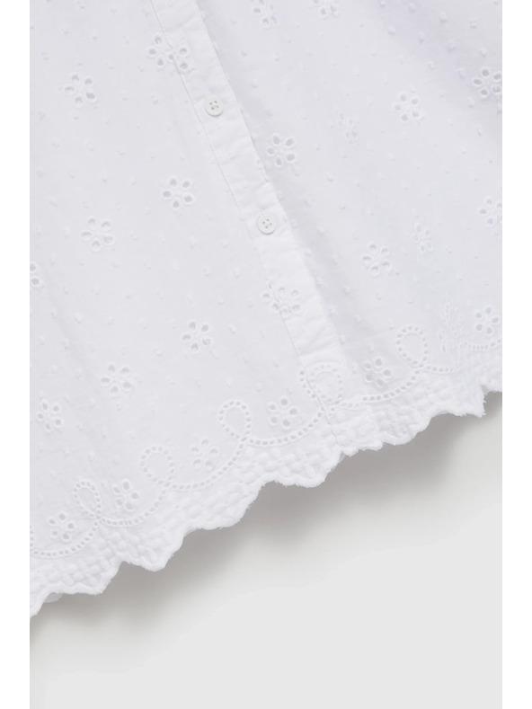 Moodo Biela oversize košeľa so V-výstrihom Moodo