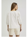 Moodo Biele tričko s 3/4 rukávmi Moodo