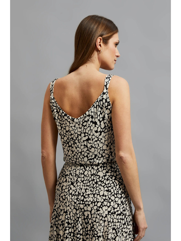 Moodo Vzorkovaná košeľa na ramienka, béžová Moodo