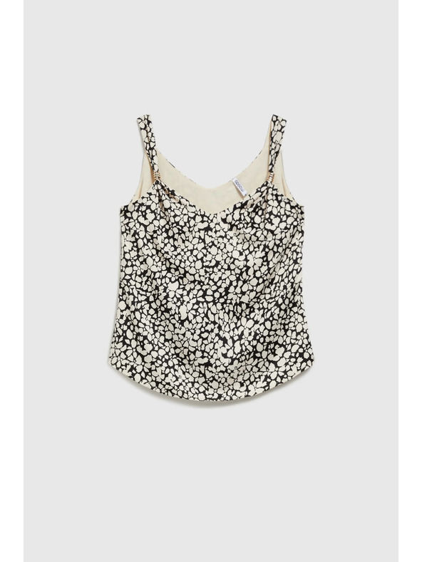 Moodo Vzorkovaná košeľa na ramienka, béžová Moodo