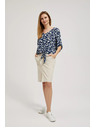 Moodo Modrá kvetinová košeľa s viazaním Moodo