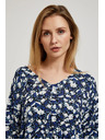 Moodo Modrá kvetinová košeľa s viazaním Moodo