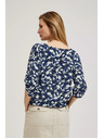 Moodo Modrá kvetinová košeľa s viazaním Moodo