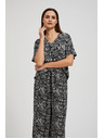 Moodo Viskózová košeľa so vzorom, čierna Moodo