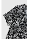 Moodo Viskózová košeľa so vzorom, čierna Moodo