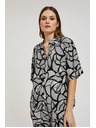 Moodo Viskózová košeľa čierno-biela Moodo
