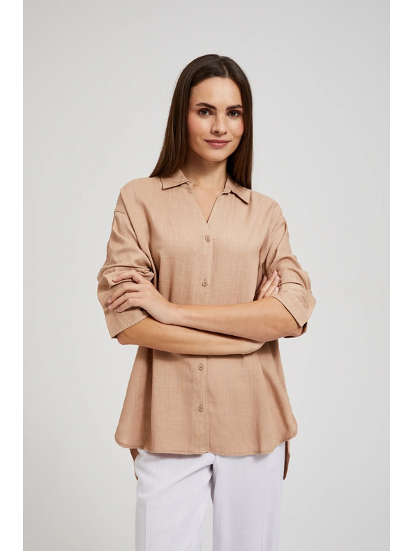 Moodo Ľanová košeľa béžová Moodo