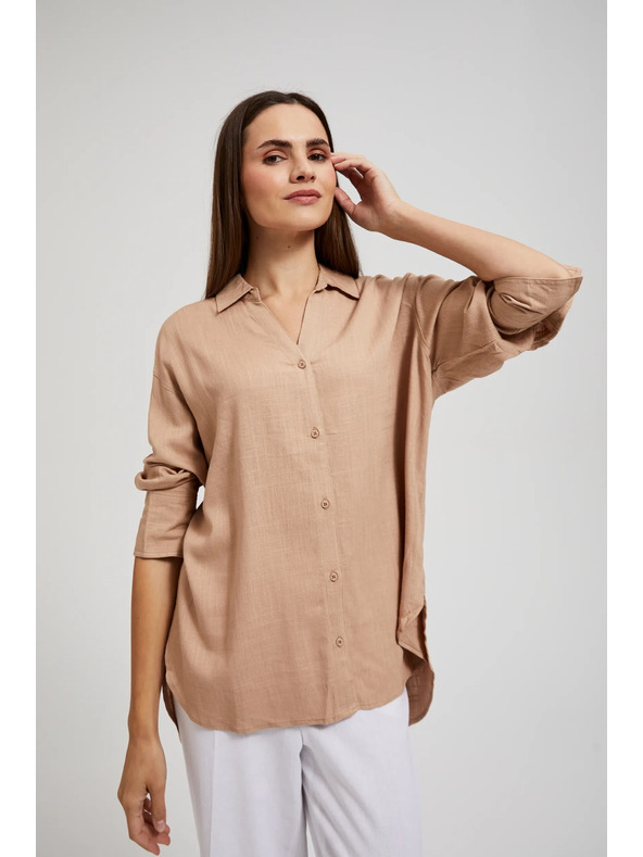 Moodo Ľanová košeľa béžová Moodo