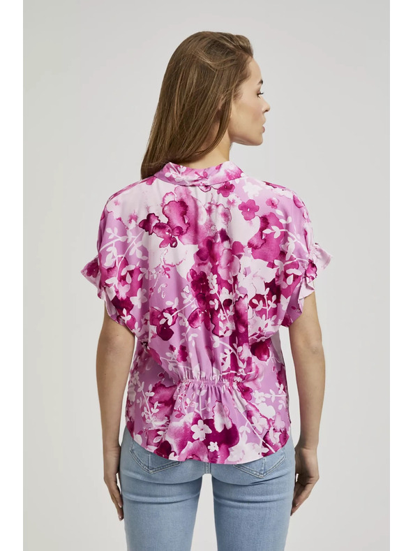 Moodo Ružová košeľa s kvetinovým vzorom Moodo