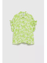 Moodo Zelená košeľa so zriaseným rukávom Moodo