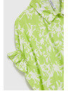Moodo Zelená košeľa so zriaseným rukávom Moodo