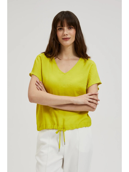 Moodo Košeľa so V-výstrihom a viazaním v páse, limetkové Moodo