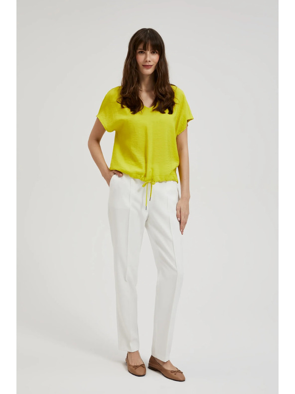 Moodo Košeľa so V-výstrihom a viazaním v páse, limetkové Moodo