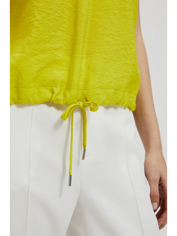 Moodo Košeľa so V-výstrihom a viazaním v páse, limetkové Moodo