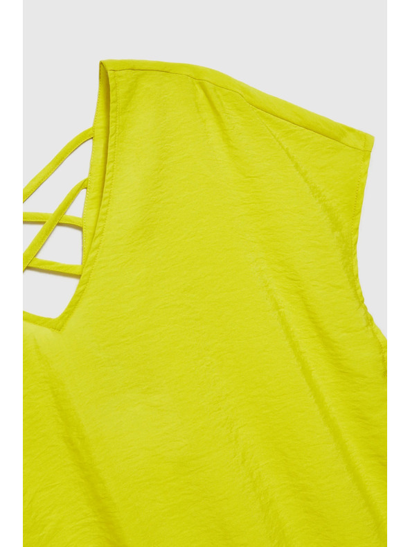 Moodo Košeľa so V-výstrihom a viazaním v páse, limetkové Moodo