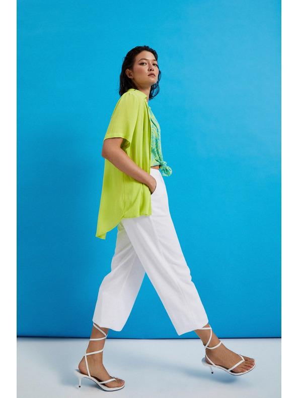 Moodo Limetkové tričko s golierom Moodo