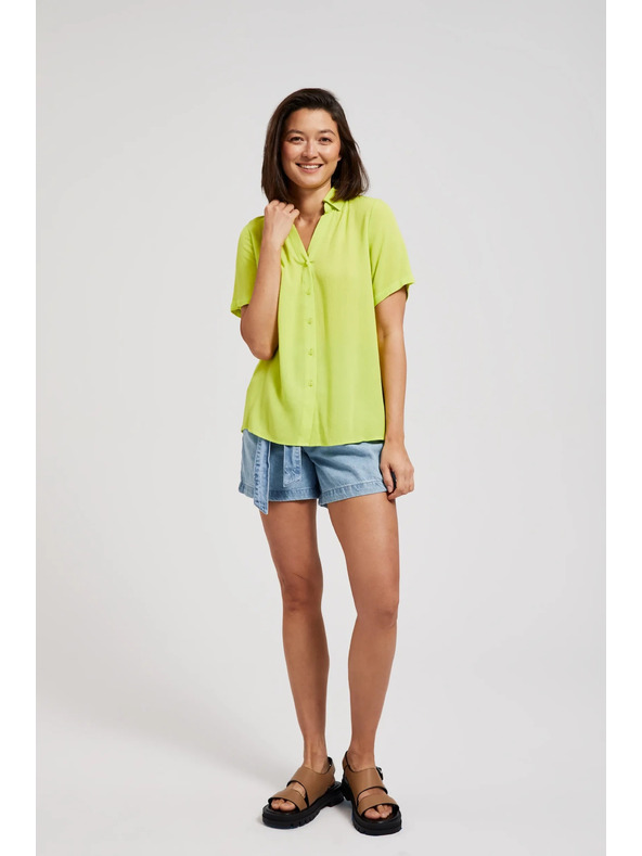 Moodo Limetkové tričko s golierom Moodo