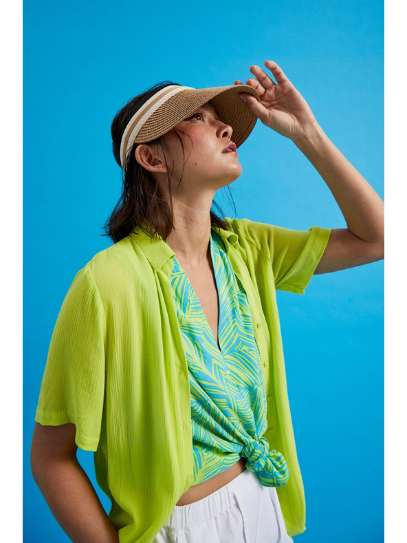 Moodo Limetkové tričko s golierom Moodo