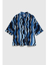 Moodo Vzorovaná košeľa s krátkymi rukávmi modrá Moodo