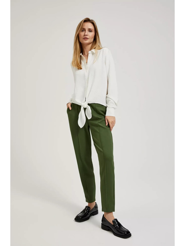 Moodo Košeľa s dlhými rukávmi a viazaním biela Moodo