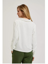 Moodo Košeľa s dlhými rukávmi a viazaním biela Moodo