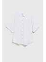 Moodo Biela košeľa s krátkymi a širokými rukávmi Moodo
