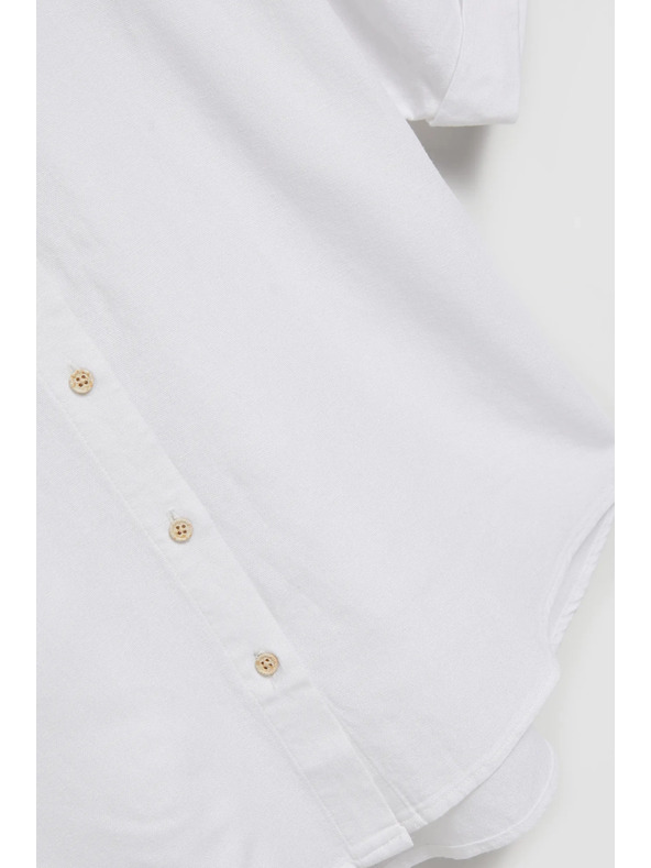 Moodo Biela košeľa s krátkymi a širokými rukávmi Moodo