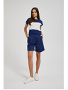 Moodo Tmavo modré šortky po kolená Moodo
