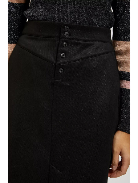Moodo Tužková sukňa s ozdobnými gombíkmi čierna Moodo