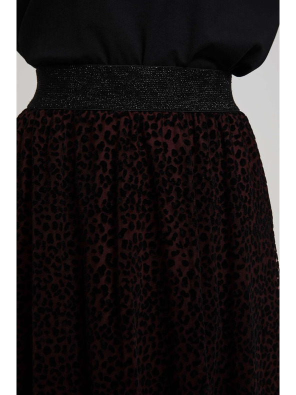 Moodo Rozšírená midi sukňa gaštanová Moodo