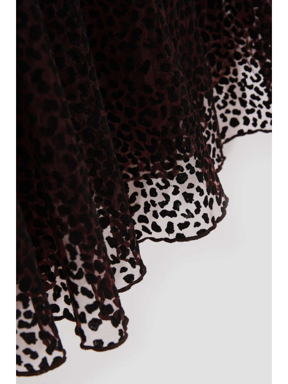 Moodo Rozšírená midi sukňa gaštanová Moodo