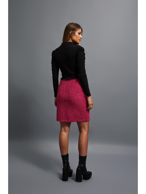 Moodo Sukňa v tvídovom štýle ružová Moodo