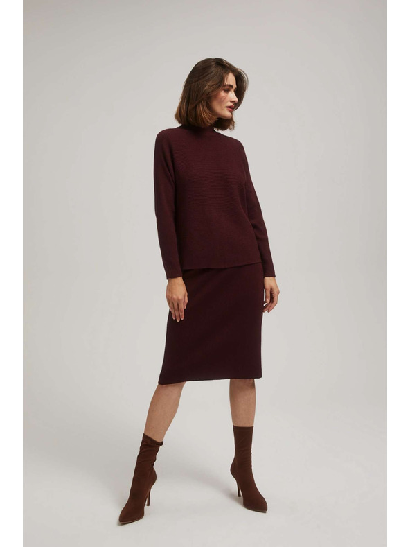 Moodo Priliehavá gaštanová úpletová sukňa Moodo