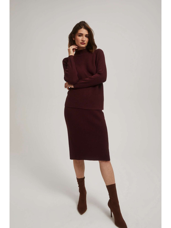 Moodo Priliehavá gaštanová úpletová sukňa Moodo