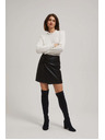 Moodo Áčková sukňa z imitácie kože čierna Moodo