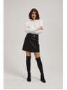 Moodo Áčková sukňa z imitácie kože čierna Moodo
