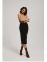 Moodo Tužková midi sukňa s rozparkom čierna Moodo
